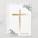 Search for christian easter invitations Gold cross