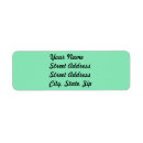 Search for green background return address labels Solid