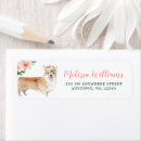 Search for corgi return address labels Watercolor