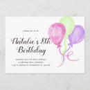 Search for purple balloons birthday invitations Watercolor
