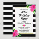 Recherche de stripes birthday invitations Noir blanc