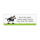 Search for black and white cow return address labels Cute