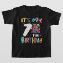 Search for 7th birthday kids tshirts 7 years