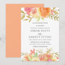 Search for ivory coral wedding invitations Watercolor
