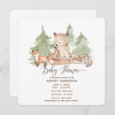 Search for watercolor woodland animals baby shower invitations Bear