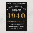 Search for 1940s birthday invitations Black and gold