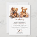 Search for teddy bear twin shower invitations Watercolor