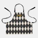 Search for black and white diamond pattern aprons Chequered