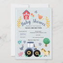 Search for rustic farm baby shower invitations Blue