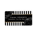 Search for black and white stripes return address labels Floral
