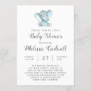 Search for blue elephant baby shower invitations Watercolor