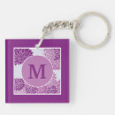 Search for purple floral keychains Monogrammed