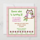 Search for pink owl birthday invitations Flowers