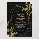 Search for black 50th birthday invitations Botanical