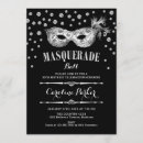 Search for black masquerade party invitations Elegant