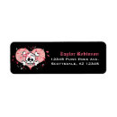 Search for skull and crossbones return address labels Pink