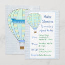 Search for hot air balloon baby boy shower invitations Green