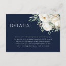 Search for navy blue flowers invitations White