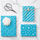 Recherche de cyan papier cadeau Rayures