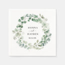 Search for eucalyptus wedding napkins Green leaves
