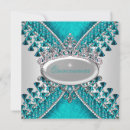 Search for teal blue quinceanera invitations Girly