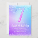 Search for girls 7th birthday invitations Glitter
