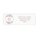Search for monogram wreath return address labels Blush