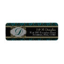 Search for black and teal return address labels Gold