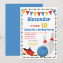 Search for bowling ball birthday invitations Boys bowling party