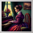 Search for playing piano art Woman