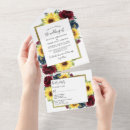 Search for sunflower and red rose wedding invitations Navy