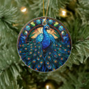 Search for stained glass birds ornaments Peacock