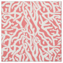 Search for coral and white fabric Coastal