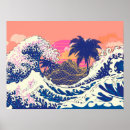 Recherche de retro wave posters Hokusai