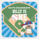 Search for 1st birthday baseball stickers First birthday boy
