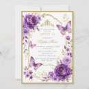 Search for purple butterfly sweet 16 invitations Butterflies