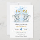 Search for watercolor elephant baby shower invitations Twins