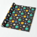 Search for space rocket kids wrapping paper Planets