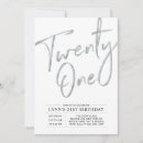 Search for silver 21st birthday invitations Modern