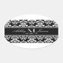 Search for monogram oval wedding stickers Groom