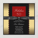 Search for womans gold black red birthday invitations Party