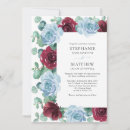 Search for dusty blue and burgundy wedding invitations Botanical