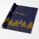 Search for snow trees wrapping paper Gold