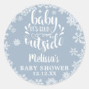 Search for winter baby shower stickers Dusty blue