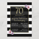 Search for 70th for her birthday invitations Black and white