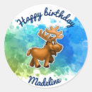 Search for cute cartoon moose stickers Birthday