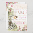 Search for purple tea party invitations Floral fairy princess