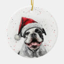 Search for bulldog ornaments Santa