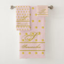 Search for pink and gold bath towels Initial