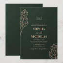 Search for emerald green and gold wedding invitations Botanical